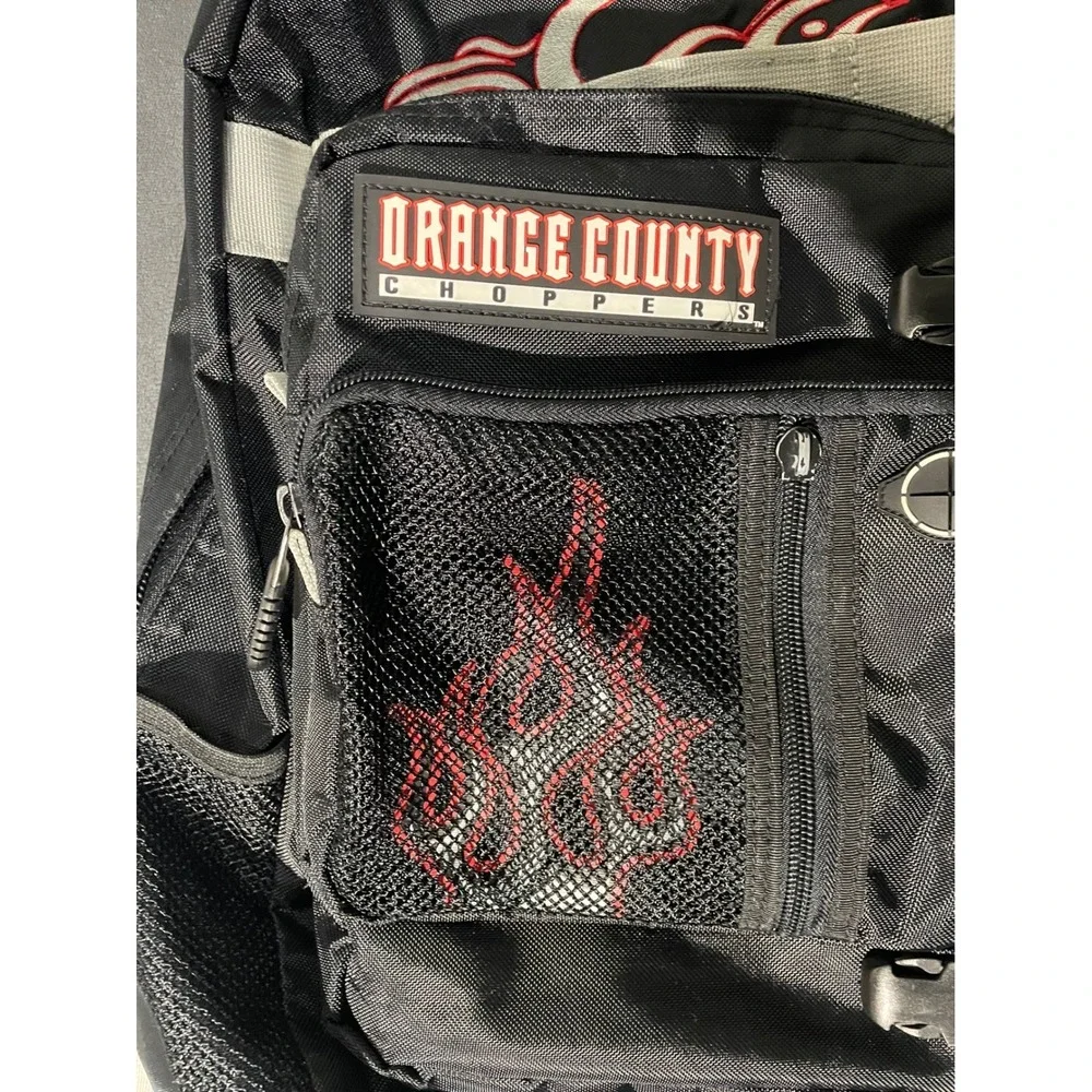 Orange County Choppers Backpack Black Red OCC Motorcycle Biker Gear Travel Bag